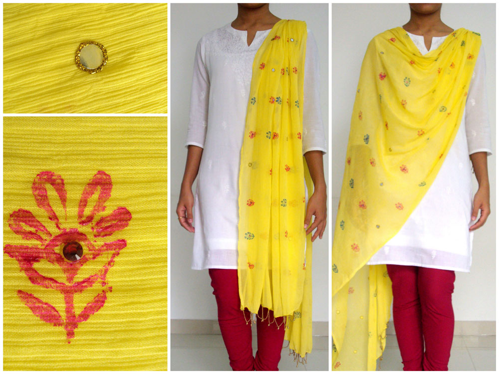 Free Information and News about Hand painted Chiffon Dupattas for sale - Handmade Gifts - Hand Block Printed Dupattas - Handmade Gifts India Online - Handmade Giftables for sale
